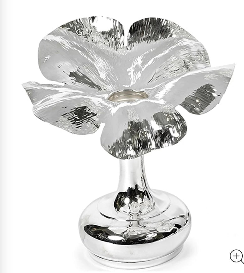 Silver plate flower candleholder