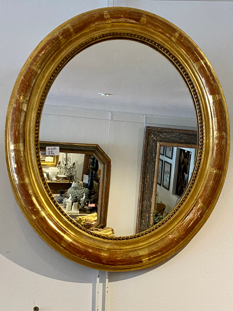 French Mirror gilt oval H51