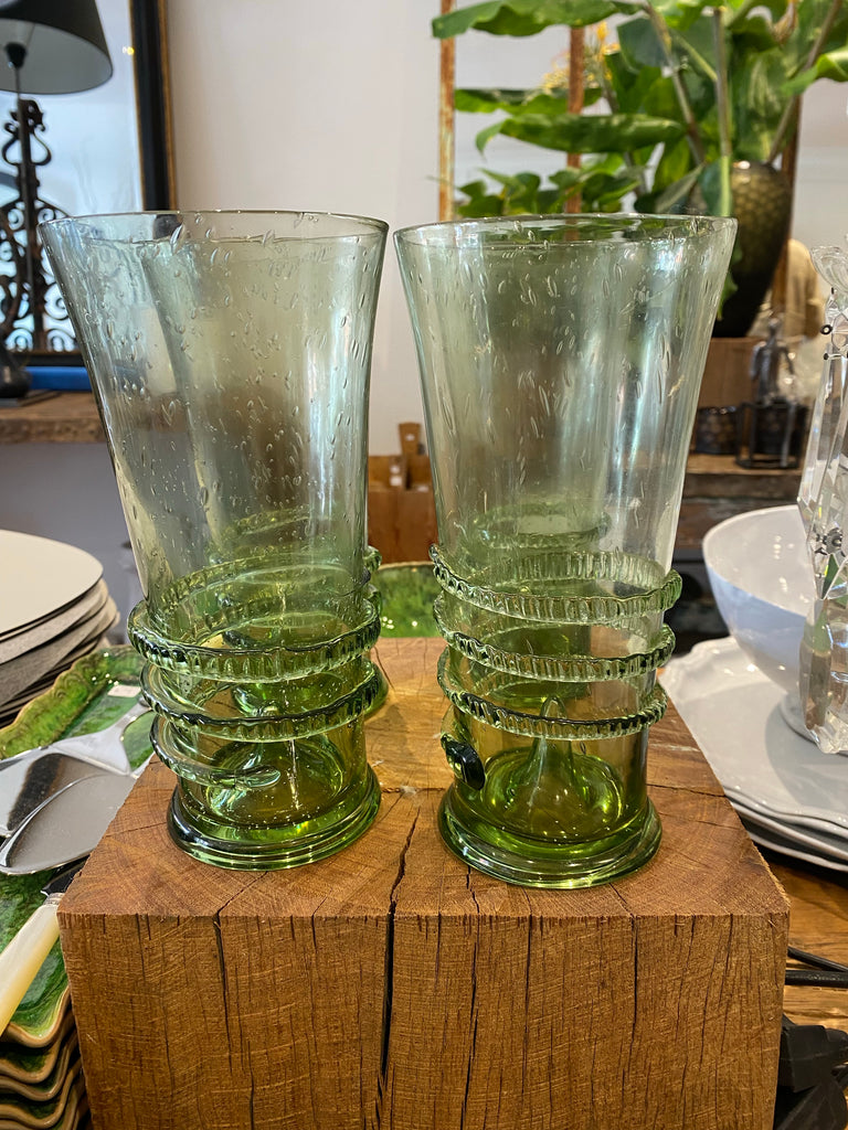 Vase green glass