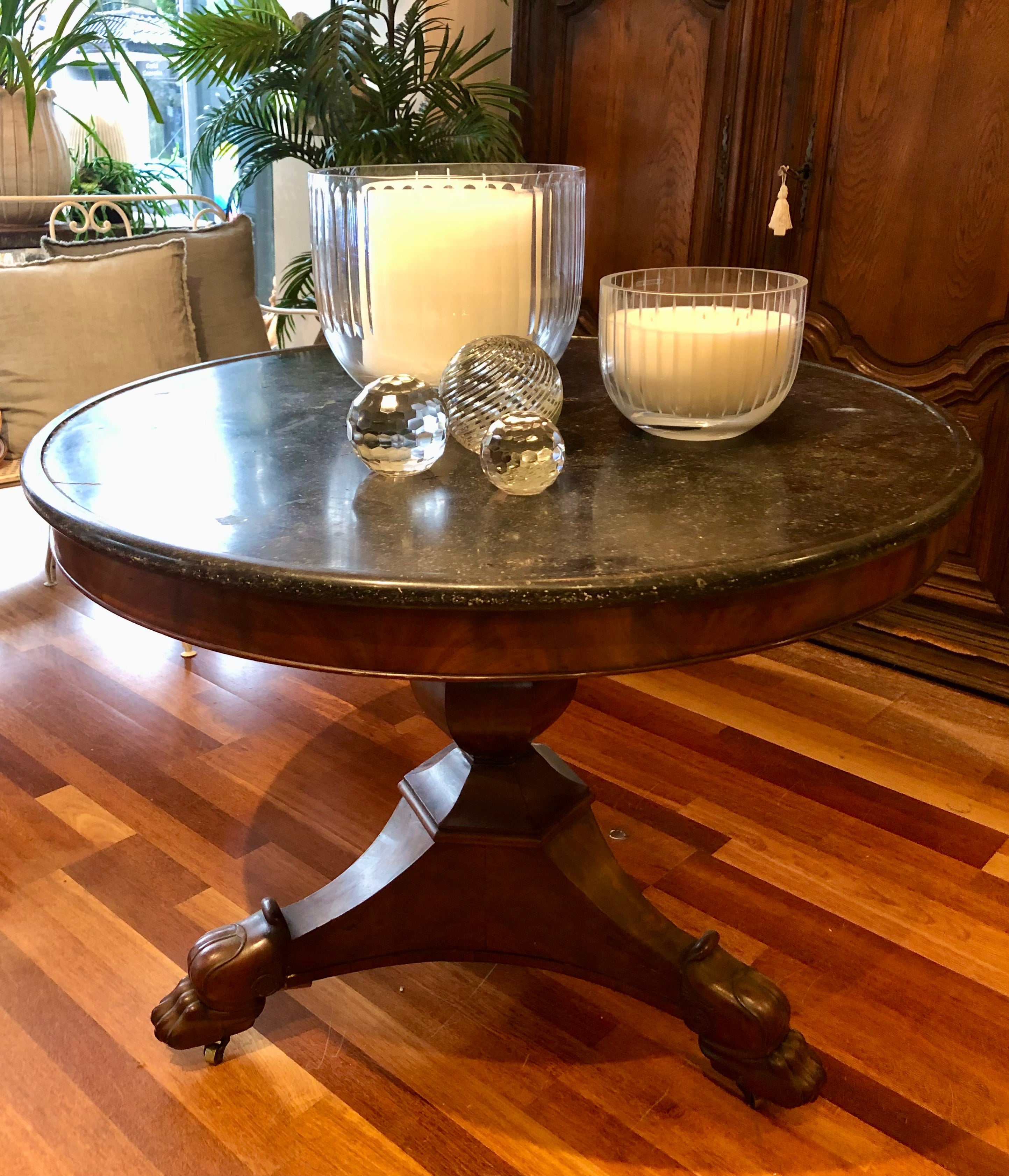 ✅Centre French table 19thC D97cm
