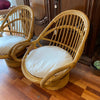 ✅Cane vintage swivel armchairs  pair