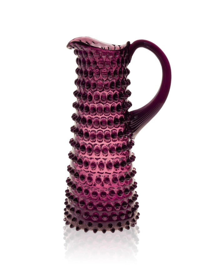 Jug tall glass hobnail 1L