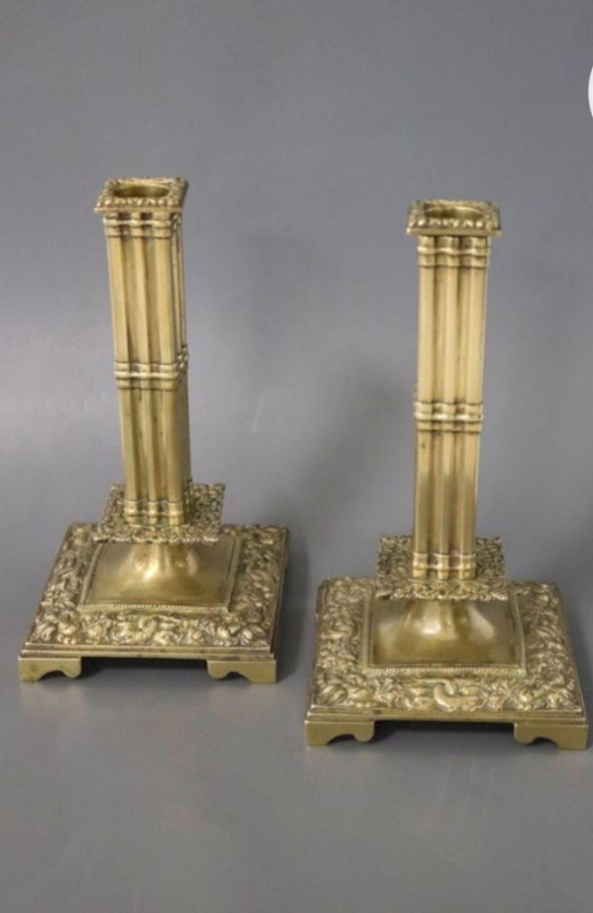 Candleholders brass pair