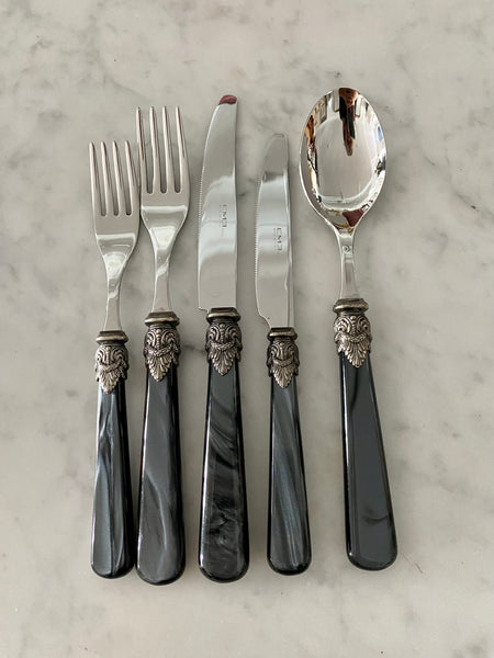 Italian Cutlery Set - Charcoal Naples