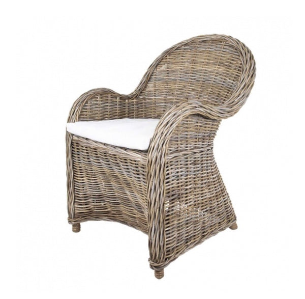 Wicker  tub chair with arms