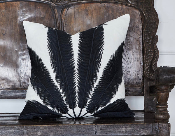 Cushion embroidered Palm 60x60