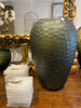 Vase carved glass brown H34