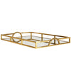 Tray gold mirror rectangle