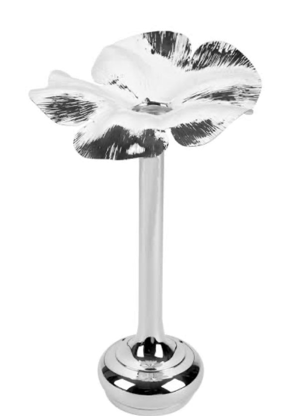 Silver plate flower candleholder