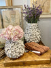 Vase daisy white H17.5cm