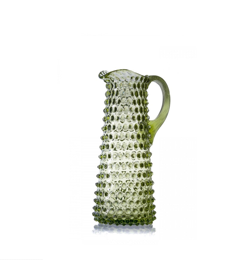 Jug tall glass hobnail 1L