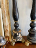 Candleholders Florence BLk& gilt pair