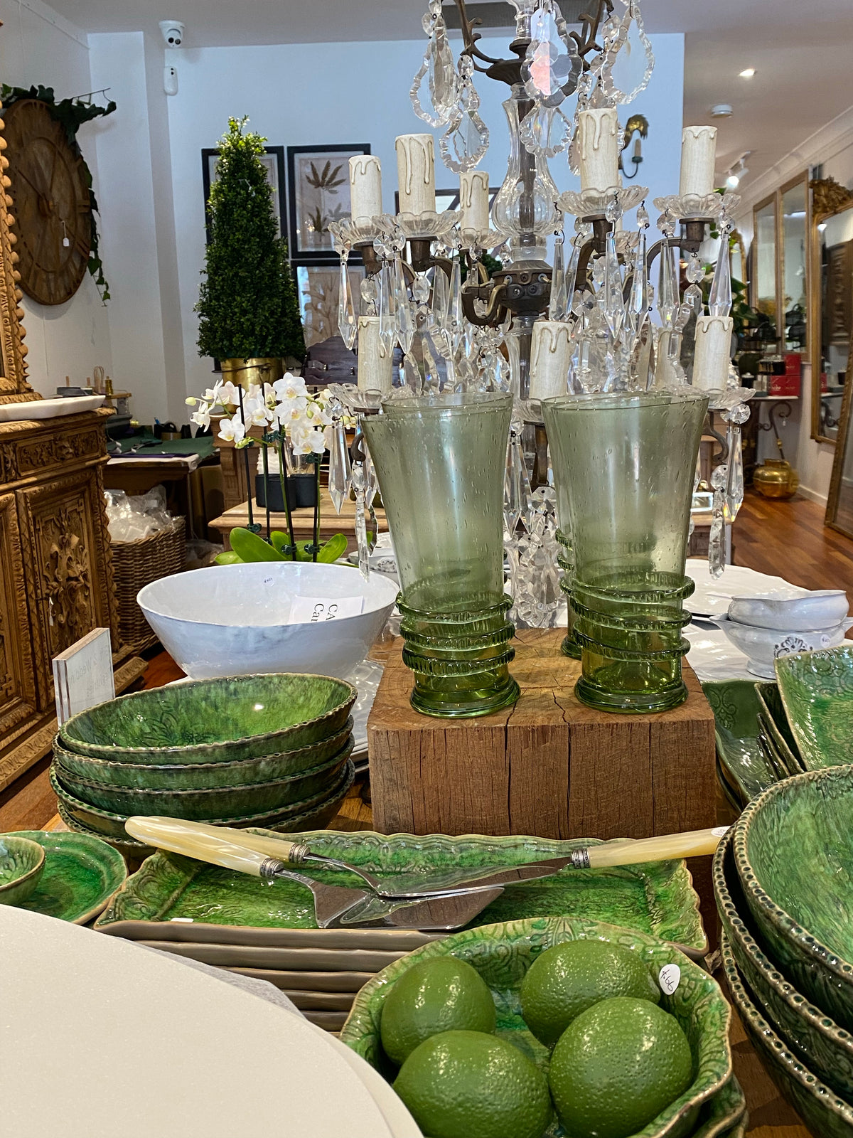 Vase green glass