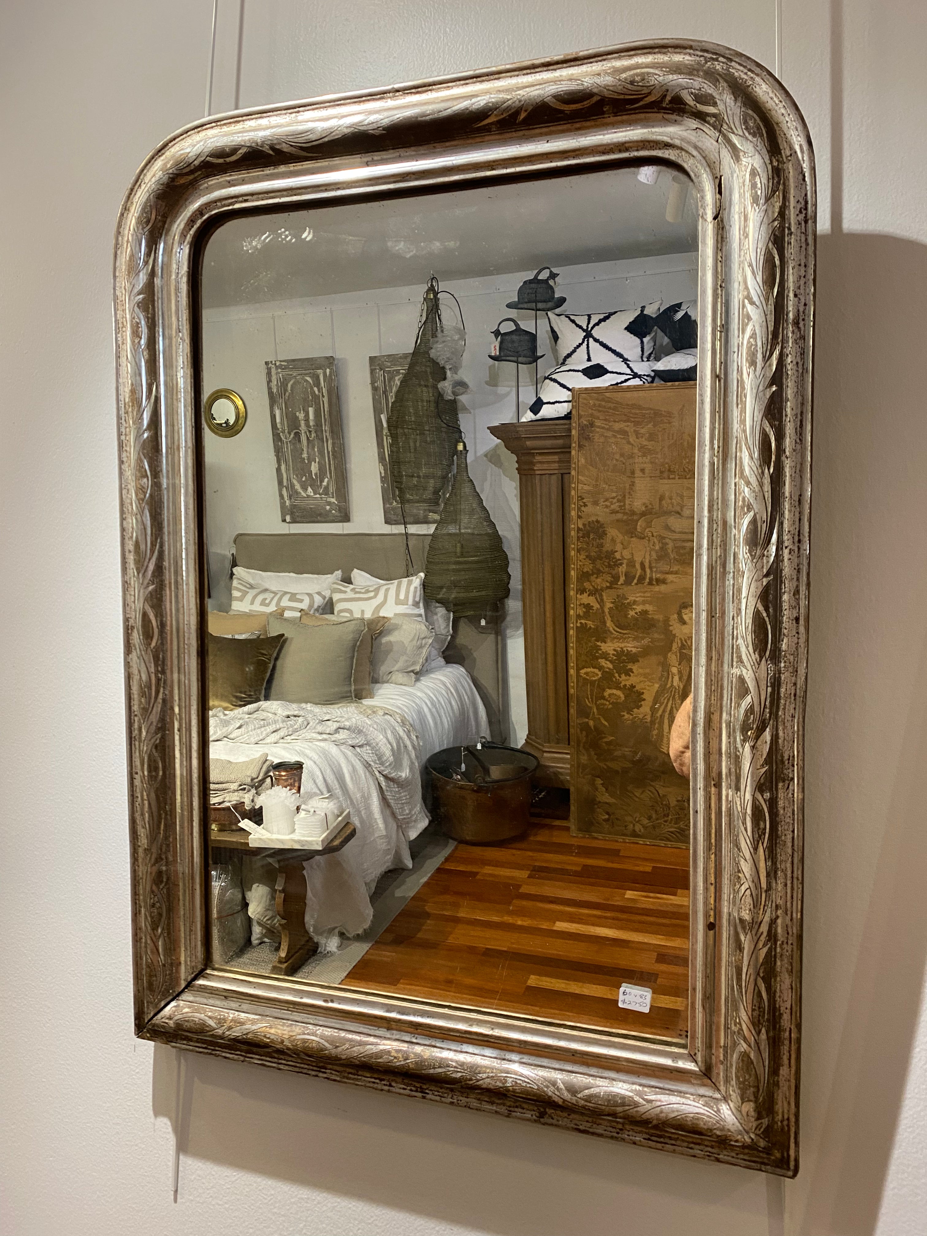 French silver Mirror H83 W60
